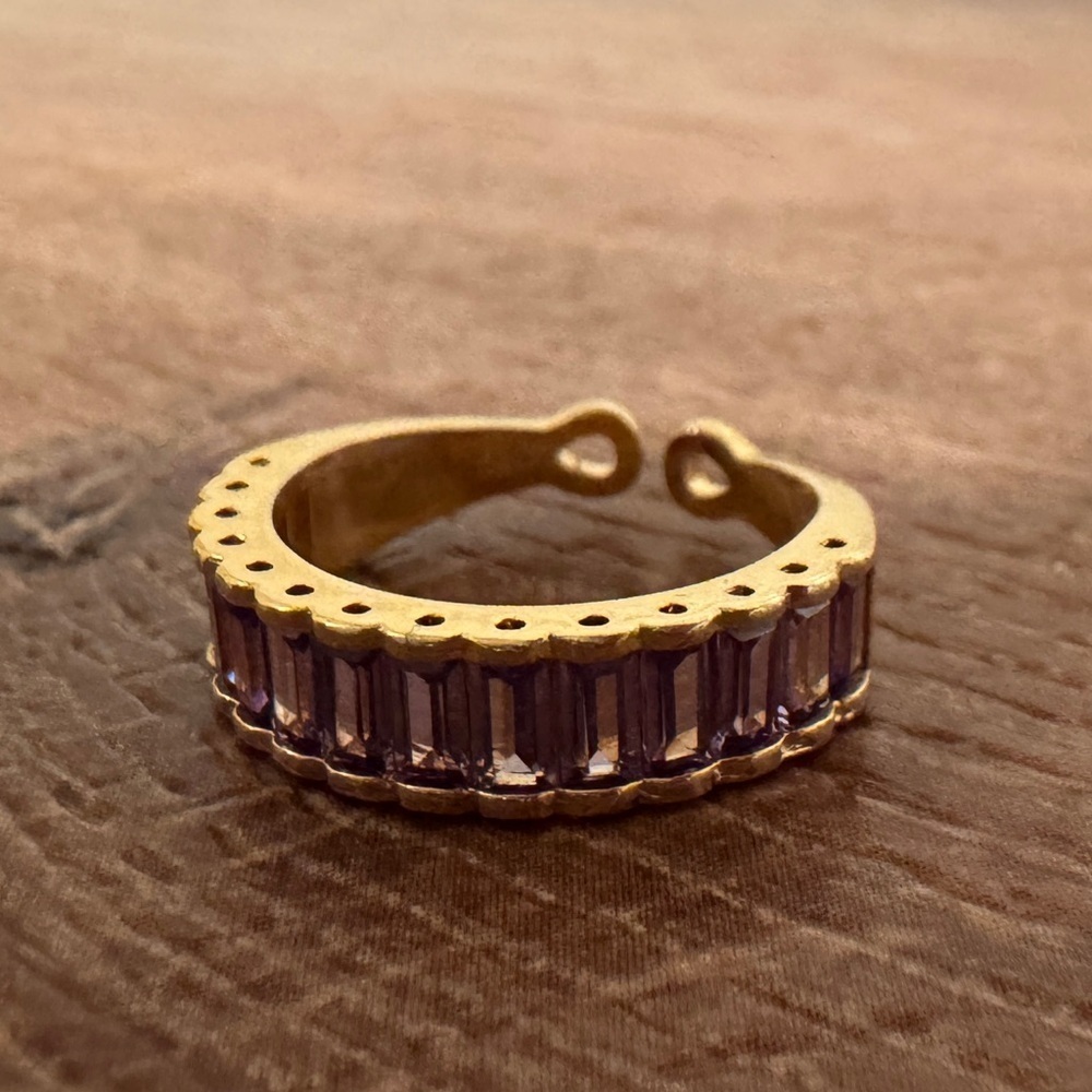 Gold toned and Purple adjustable Ring​​​​
